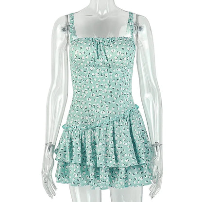 Women's Floral Print Sleeveless Bodycon Mini Dress - Additional View 7