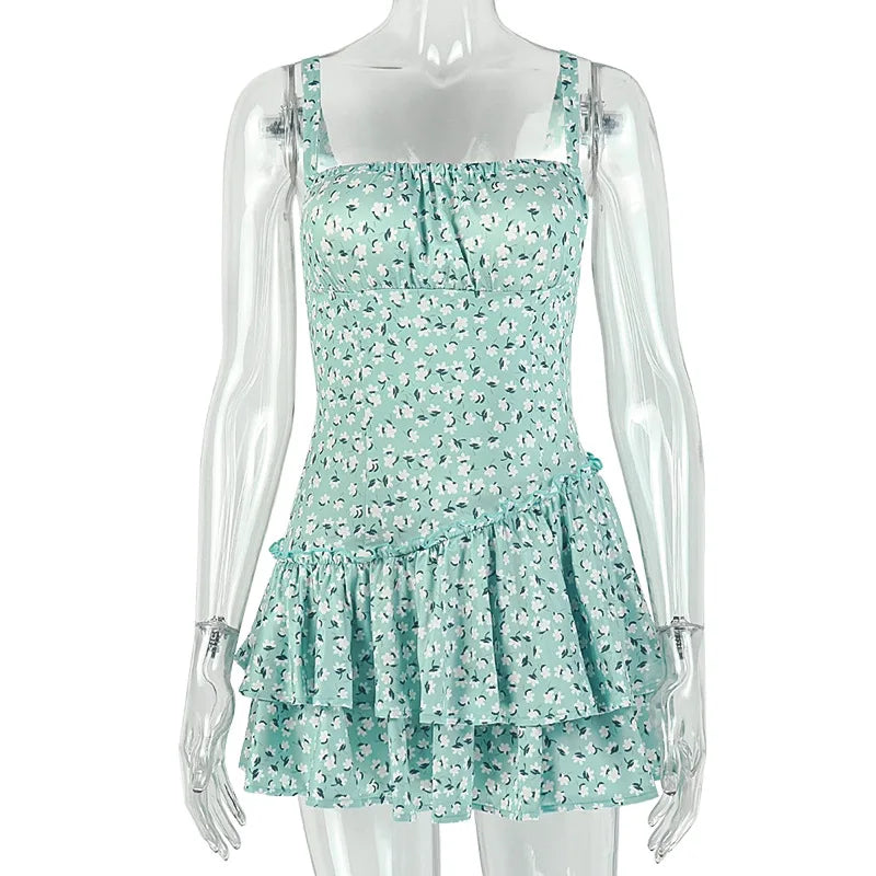 Women's Floral Print Sleeveless Bodycon Mini Dress - Additional View 7