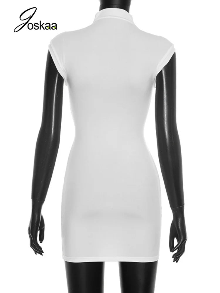 Women's Sleeveless Bodycon Mini Dress Letter - Detail View 4