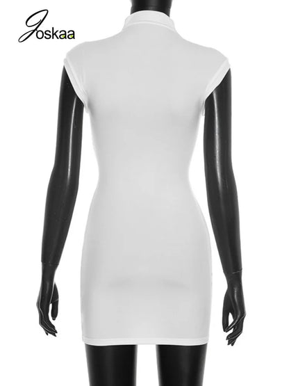 Women's Sleeveless Bodycon Mini Dress Letter - Detail View 4