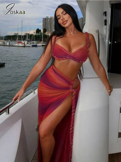 Wholesale Women's Crop Maxi Pleated Two Piece Set – Women's Fashion Wholesale – Front View