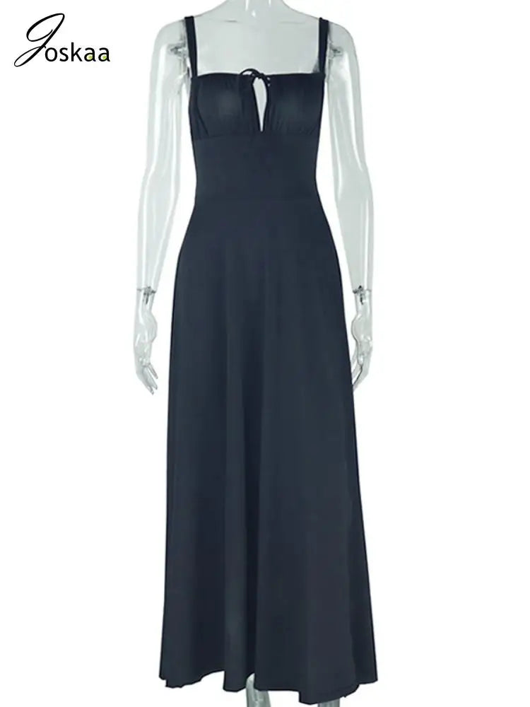 Women's Sleeveless Elegant Wrap Chest Bodycon Dress Black – Back View