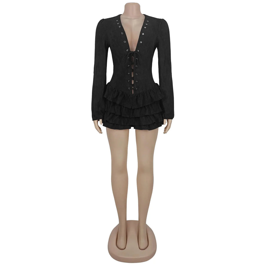Women's Lace Long Sleeve Bodycon Mini Dress