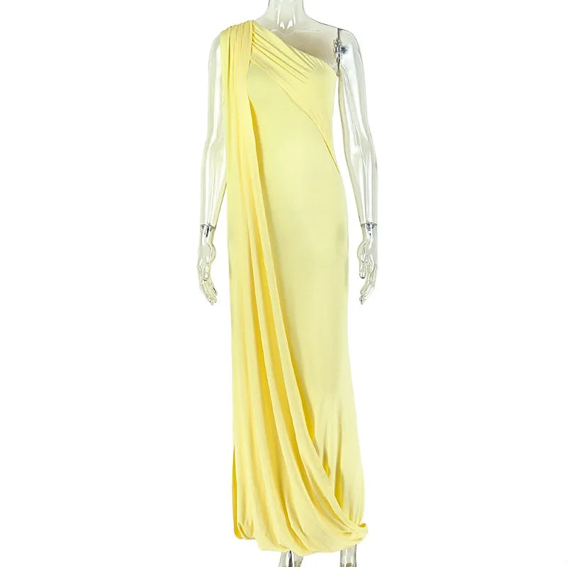 Women's Ruched Sleeveless One Shoulder Bodycon Maxi Dress - Additional View 7