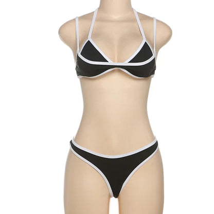 Women's Swimwear Patchwork Piece Bikini Set