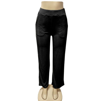 Women's Sequin High Waist Flare Wide Leg Shiny Pants