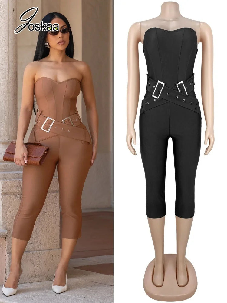 Women's Backless Strapless Bodycon Romper – Women's Fashion Wholesale – Front View