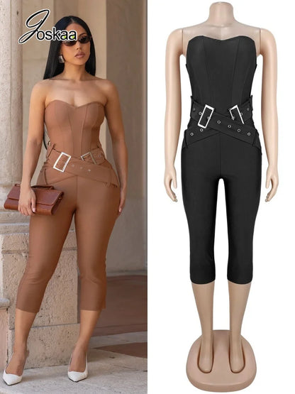 Women's Backless Strapless Bodycon Romper – Women's Fashion Wholesale – Front View