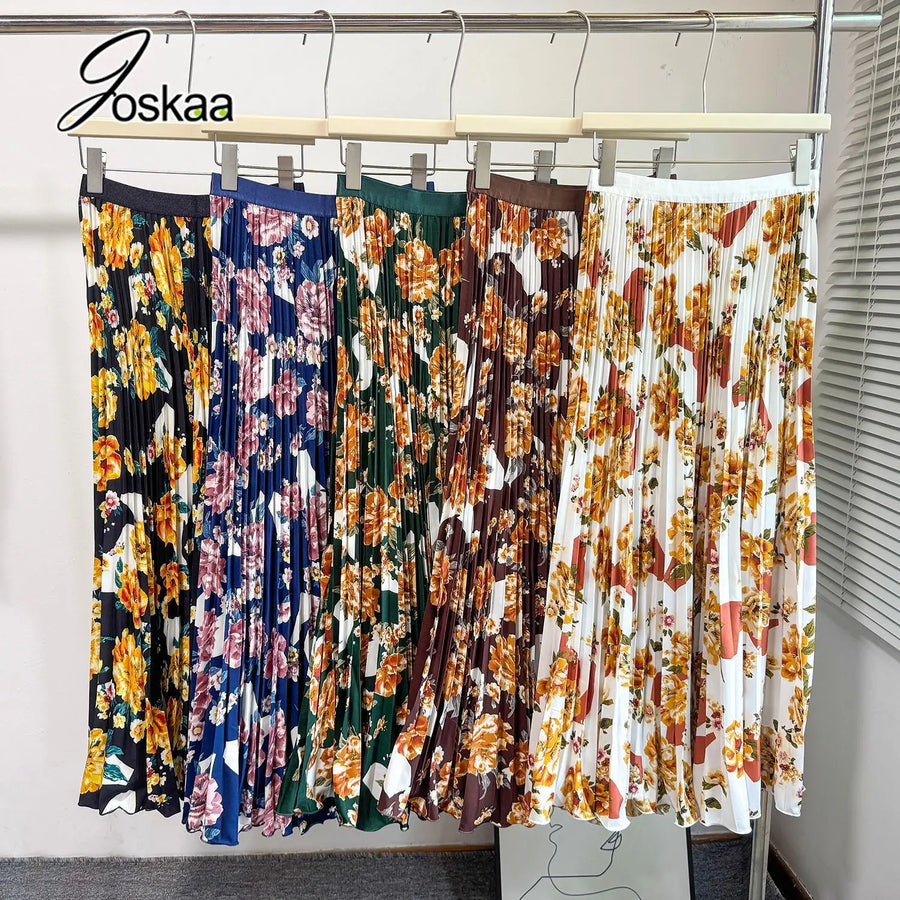 Women's Floral Print High Waist Maxi Dress - Detail View