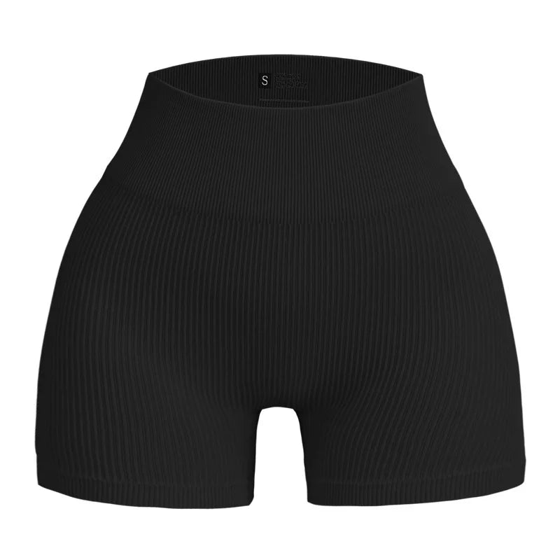 Wholesale Women's Knit High Waist Ribbed Shorts