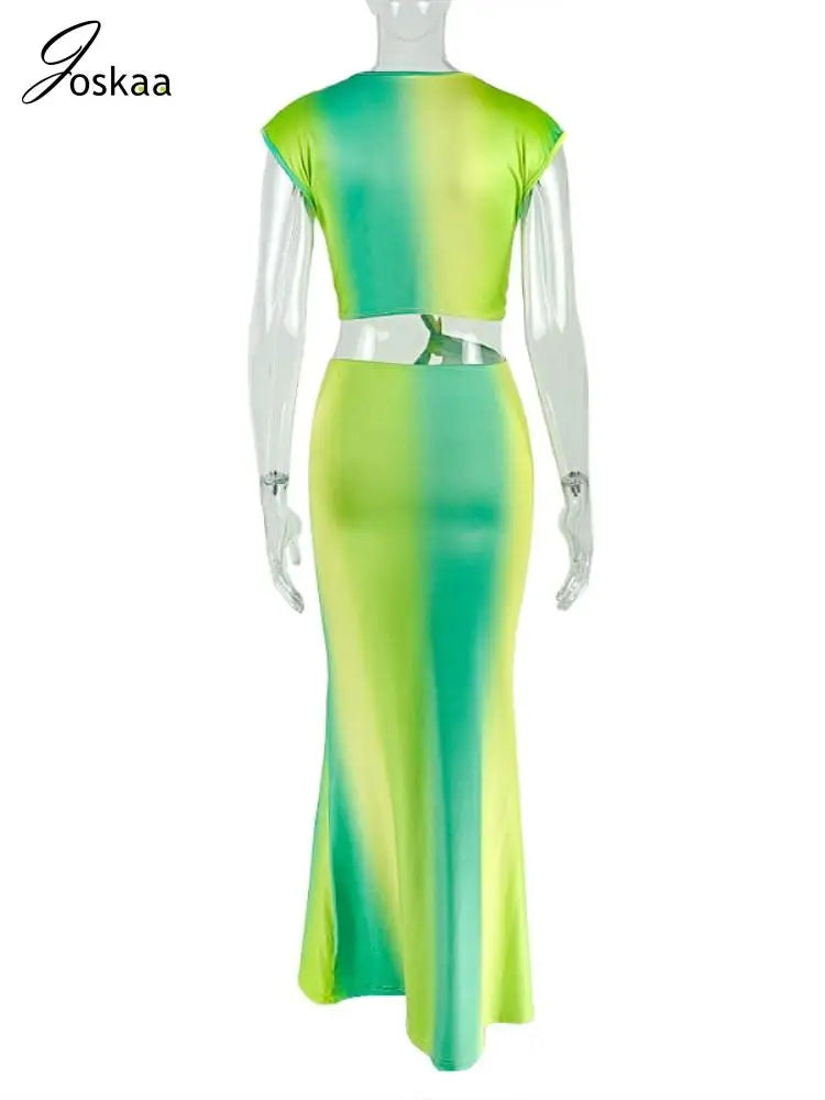 Women's Ruched Cutout Bodycon Maxi Dress Yellow Green – Detail View