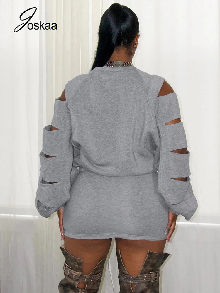 Women's Cutout Long Sleeve Two Piece Set Light Brown – Side View