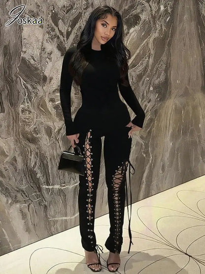 Women's Cutout Long Sleeve Bodycon Romper – Women's Fashion Wholesale – Front View