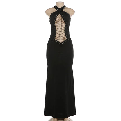 Joskaa Backless Halter Sleeveless Bodycon Maxi Dress - maxi dress image 5