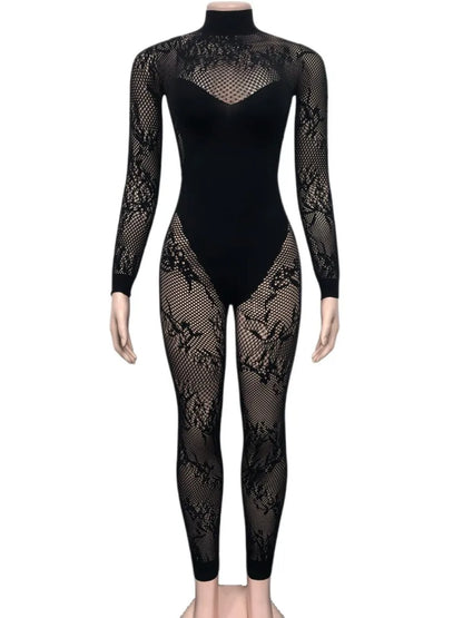 Wholesale Women's Lace Long Sleeve Bodycon Romper