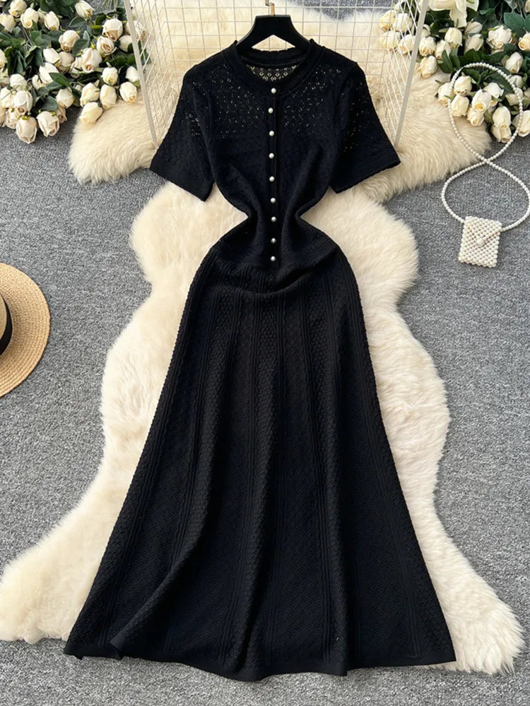 Joskaa Ribbed Knit Short Sleeve Maxi Dress - maxi dress image 6