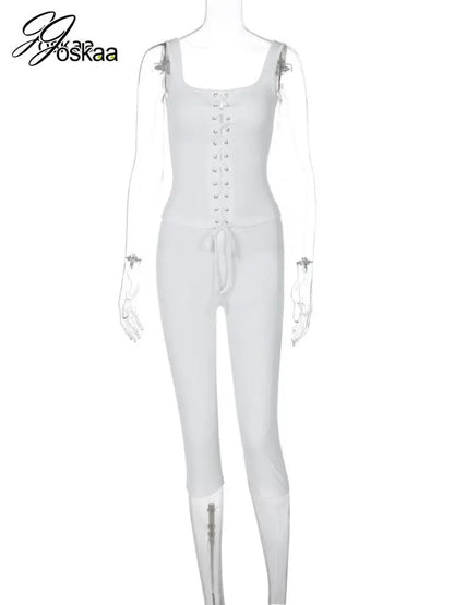Women's Knit Cutout Crop Ribbed Two Piece Set White – Detail View