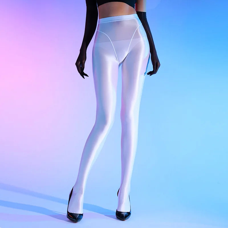 Women's Sequin Oil Shiny Pantyhose Pants