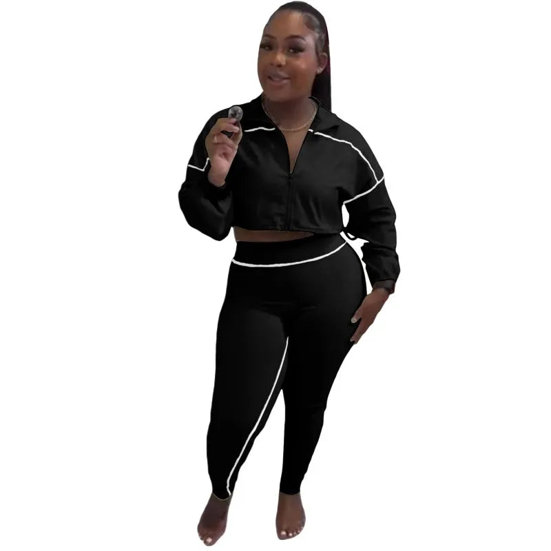 Women's Long Sleeve Bodycon Two Piece Set