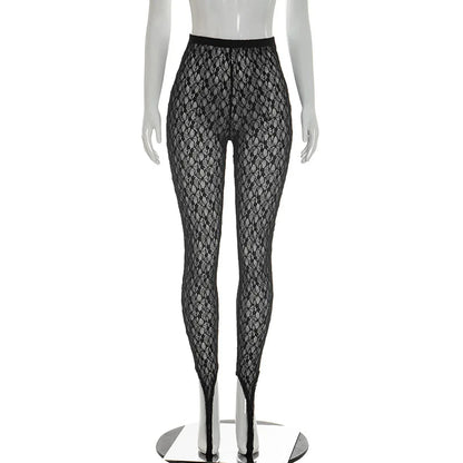 Joskaa Lace Mesh Bodycon High Waist Pants - pants image 7