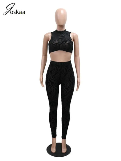 Women's Stripe Crop Striped Tank Two Piece Set Black – Side View