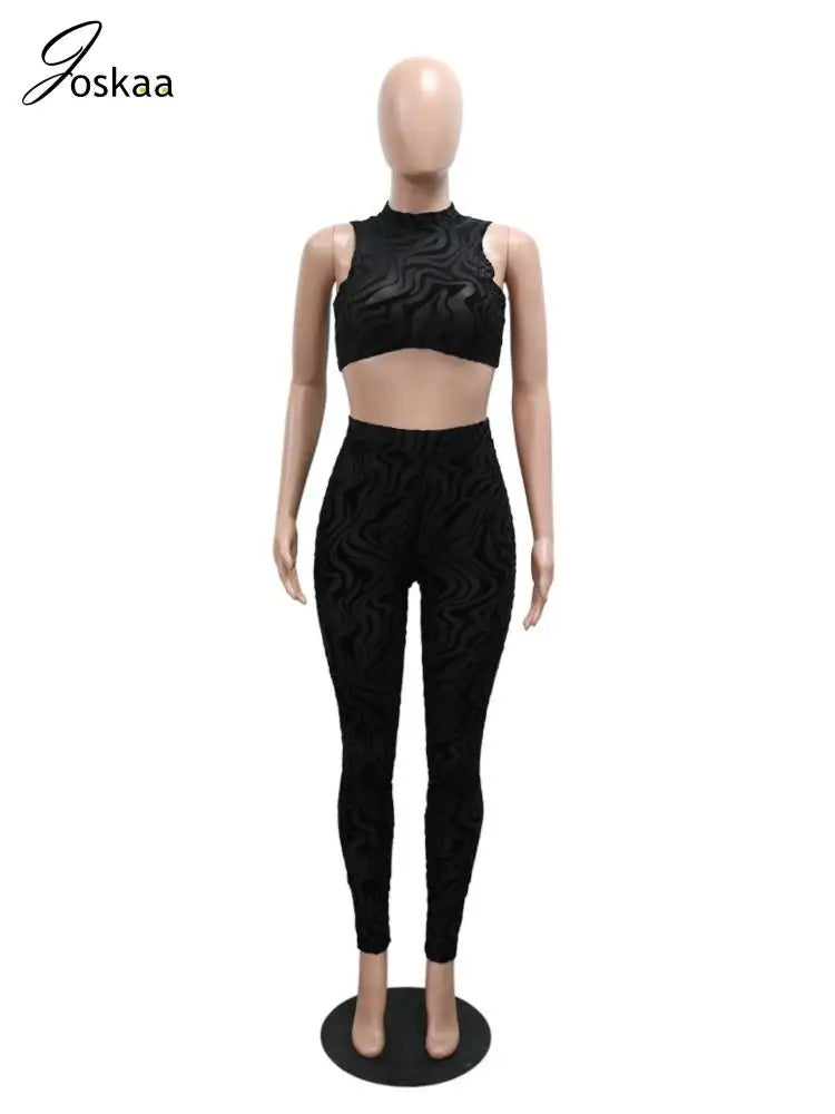 Women's Stripe Crop Striped Tank Two Piece Set Black – Side View
