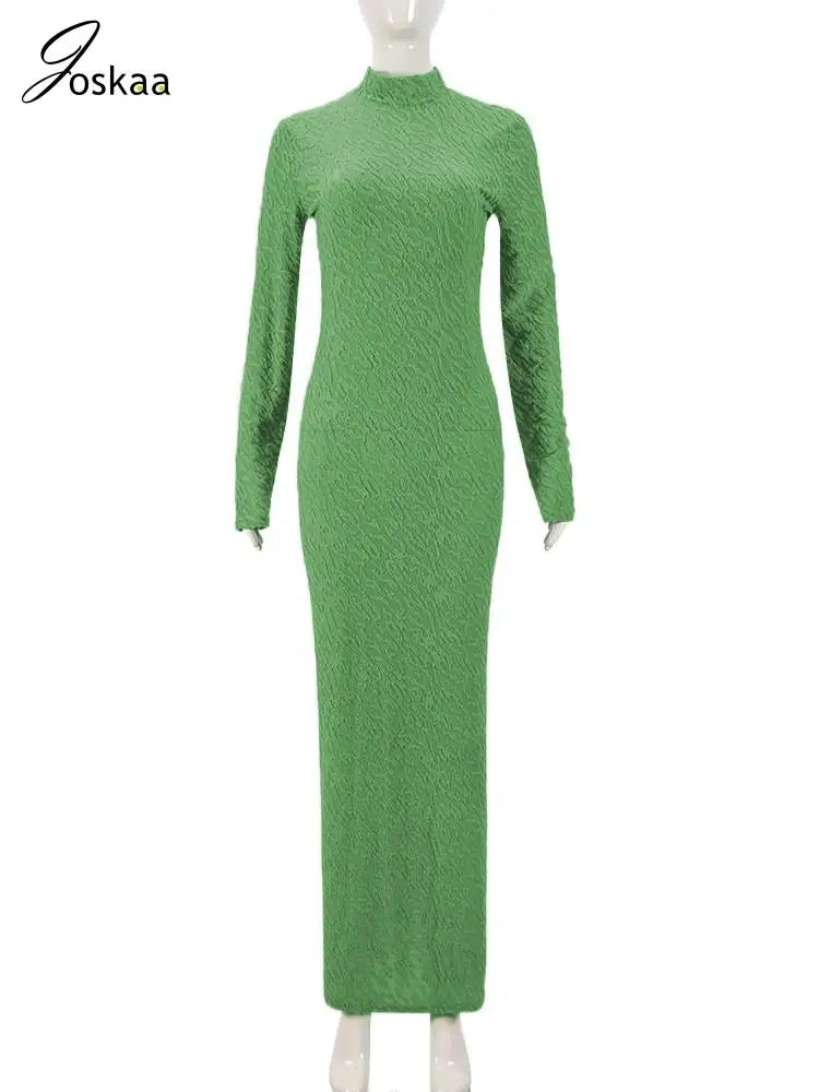 Wholesale Women's Long Sleeve Bodycon Maxi Dress White – Back View
