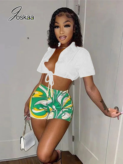 Wholesale Women's Lace Short Sleeve Two Piece Set golden yellow – Back View