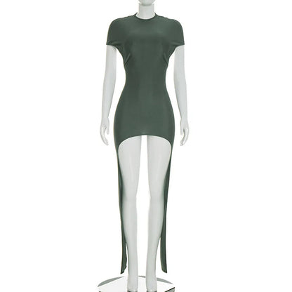 Joskaa Ruched Backless Short Sleeve Bodycon Mini Dress - mini dress image 7