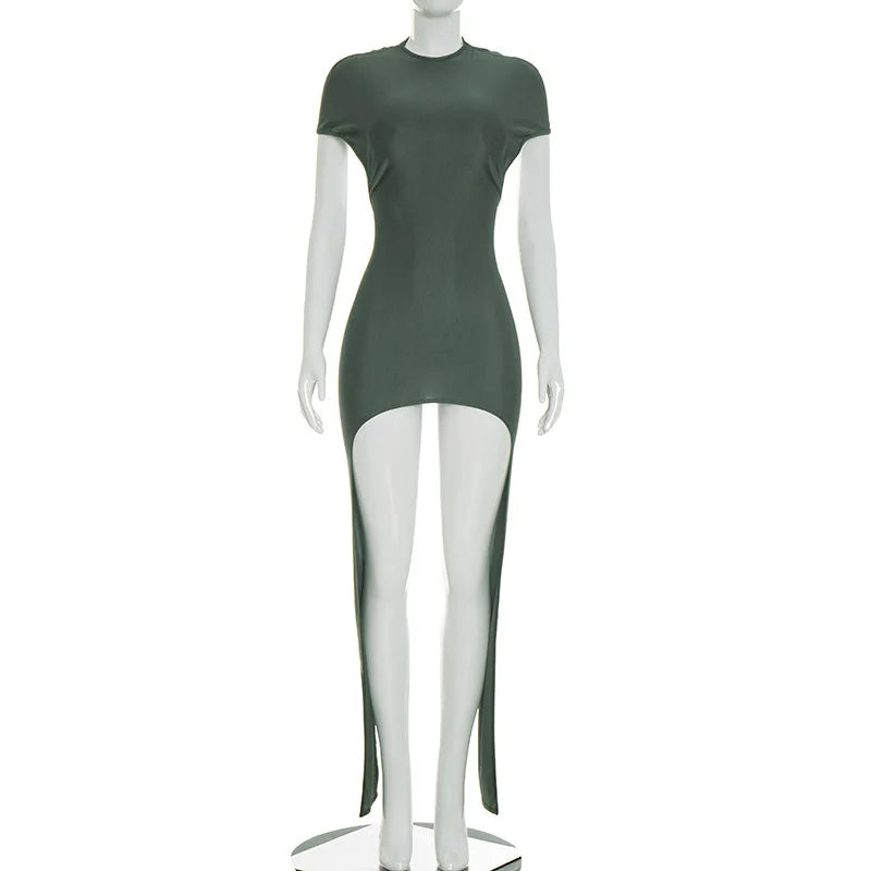 Joskaa Ruched Backless Short Sleeve Bodycon Mini Dress - mini dress image 7