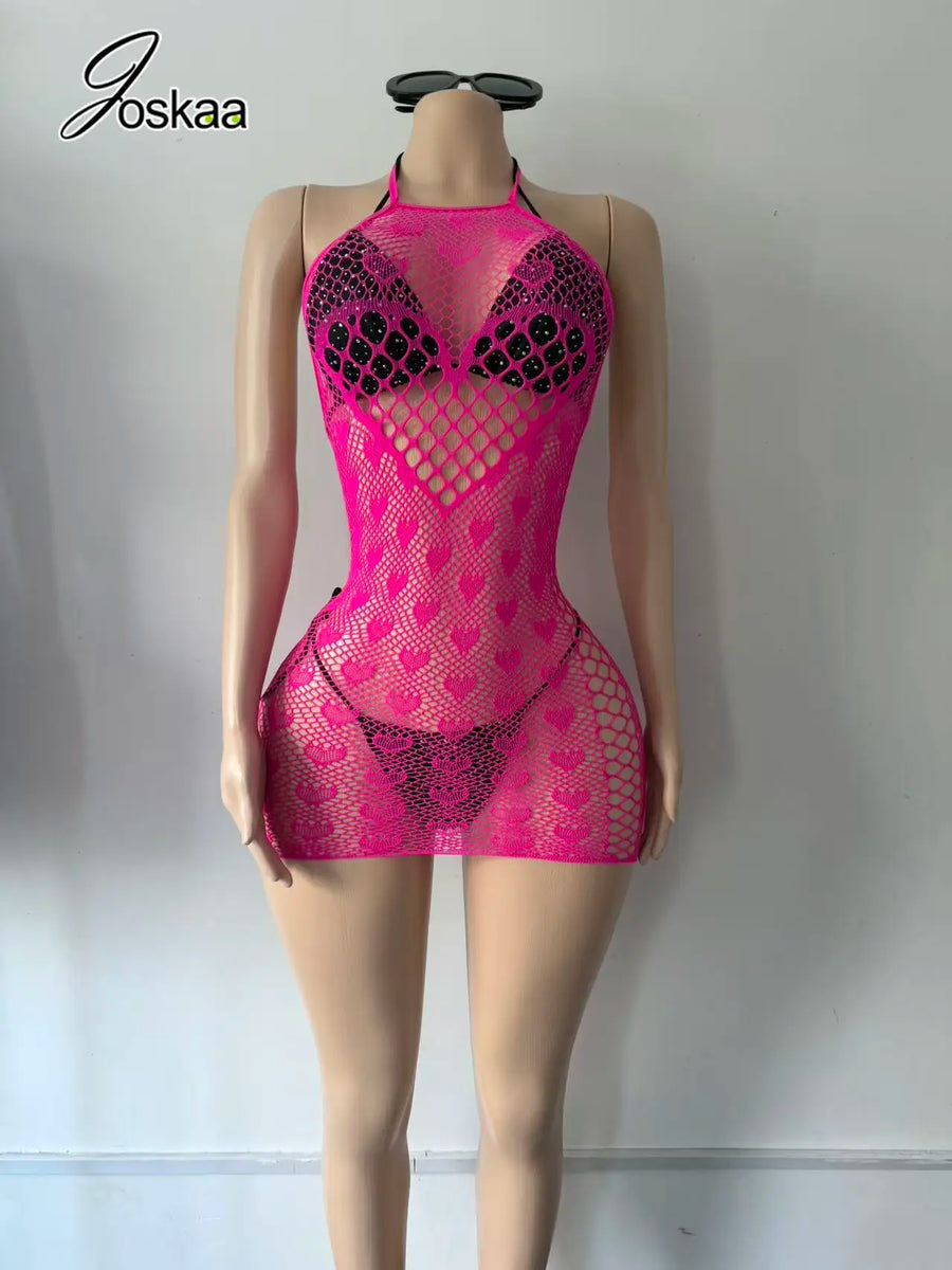 Women's Knit Backless Halter Bodycon Dress 203008817 – Front View