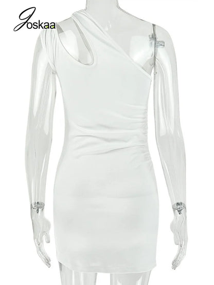 Women's Backless Sleeveless Bodycon Mini Dress White – Detail View