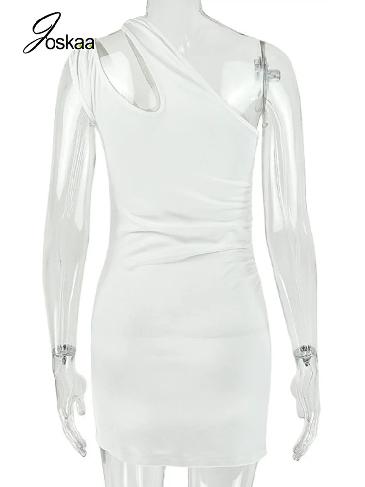 Women's Backless Sleeveless Bodycon Mini Dress White – Detail View