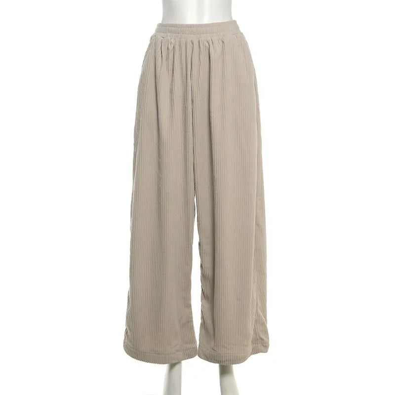 Women's High Waist Flare Wide Leg Solid Pants