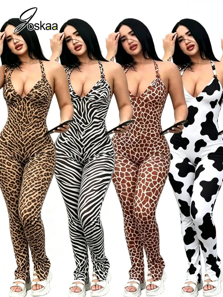 Women's Backless Halter Bodycon Flare Romper – Women's Fashion Wholesale – Front View