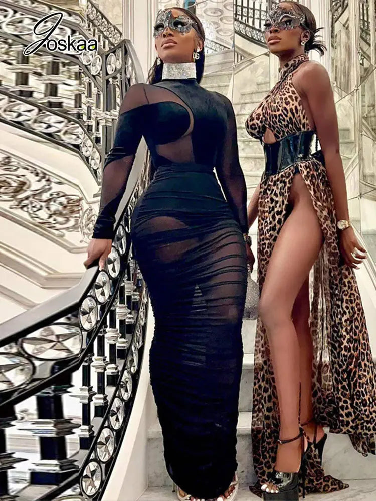 Women's Mesh Velvet Long Sleeve Two Piece Set 193 – Front View
