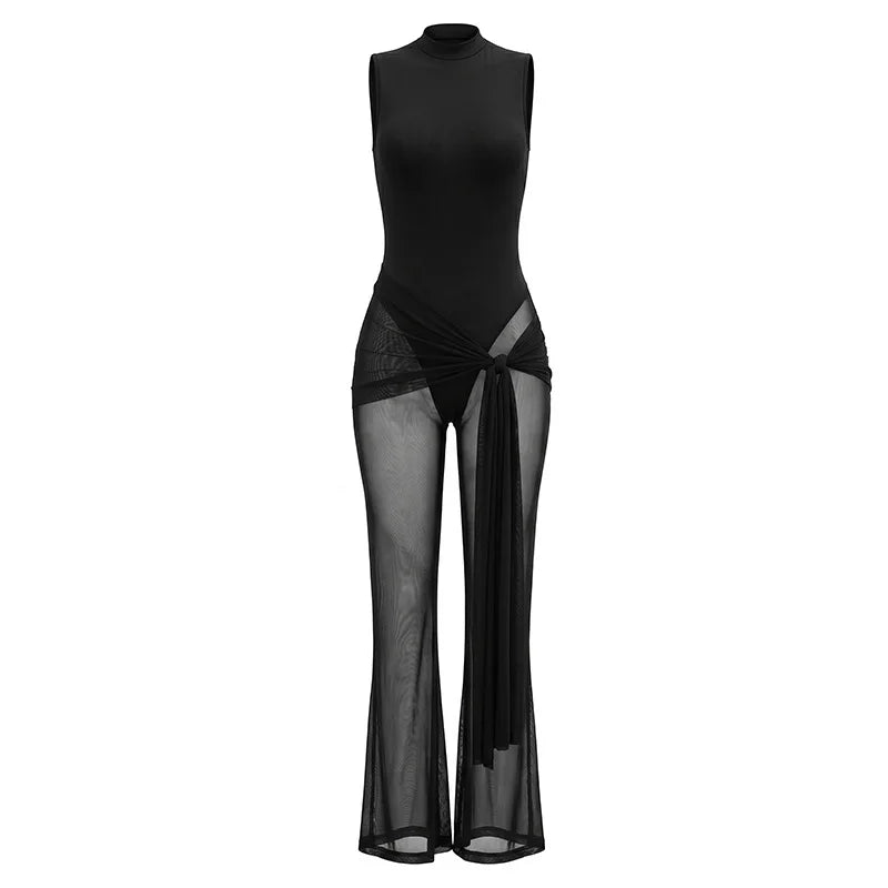 Women's Mesh Backless Sleeveless Bodycon Romper - Additional View 7