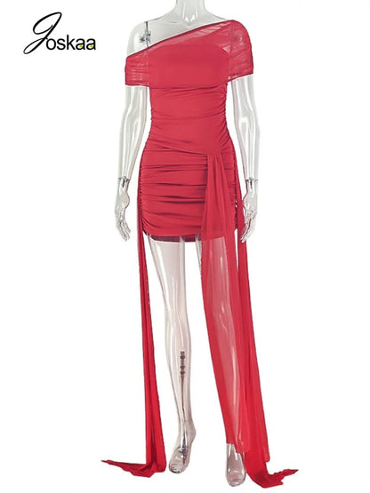 Women's Mesh Ruched Strapless Two Piece Set - Back View