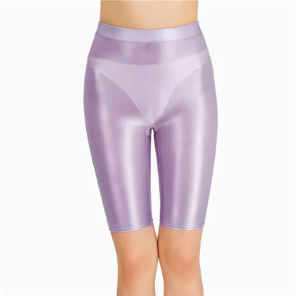 Women's High Waist Glossy Stretchy Workout Pants