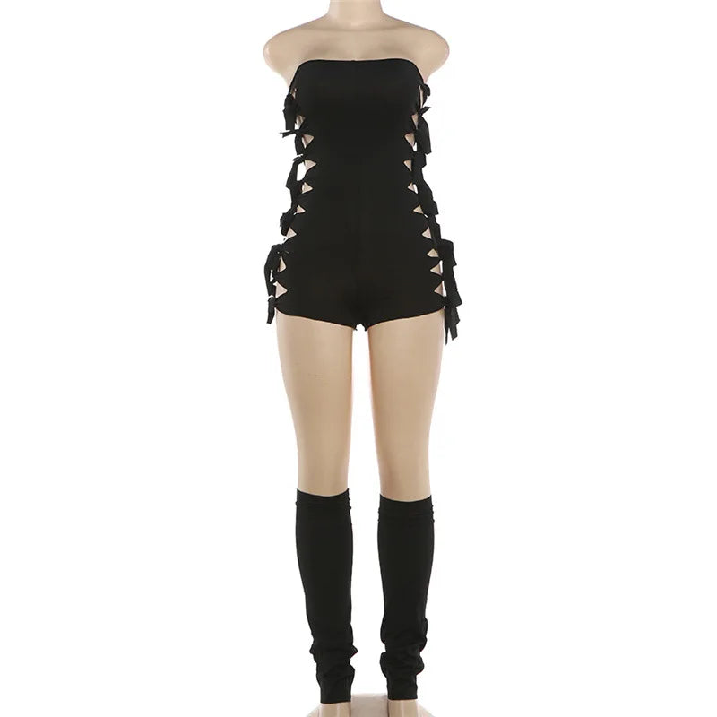 Joskaa Strapless Two Piece Set Hipster Hollow Bandage - two piece set image 5
