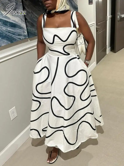Wholesale Women's Stripe Sleeveless Maxi Dress – Women's Fashion Wholesale – Front View