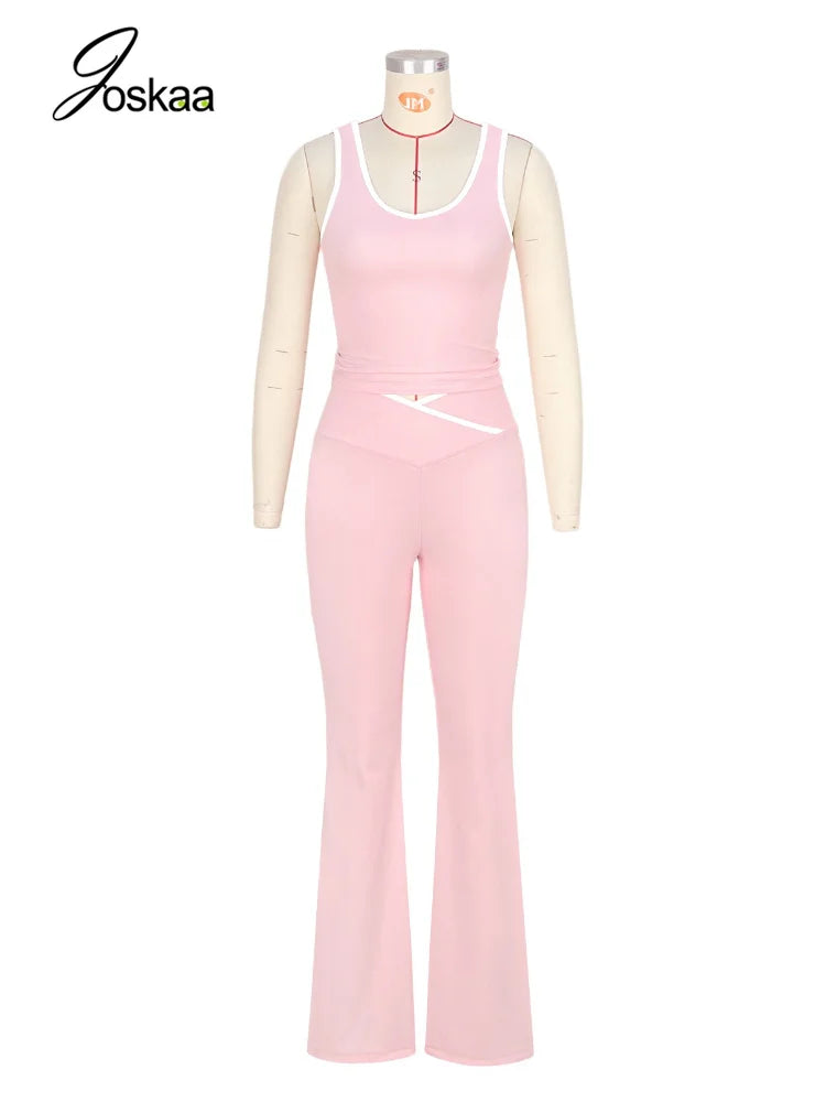 Women's Wide Leg Two Piece Set - Back View