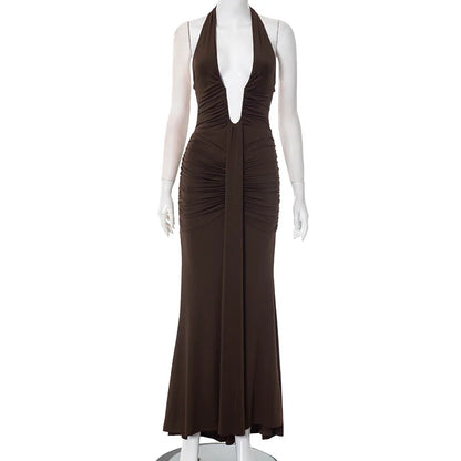 Joskaa Backless Halter Sleeveless Maxi Dress - maxi dress image 9