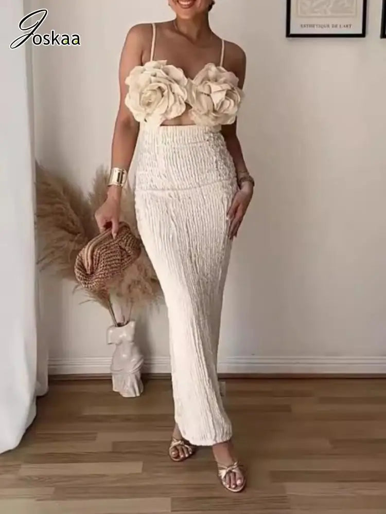 Wholesale Women's Floral Print Bodycon Maxi Dress Apricot – Back View