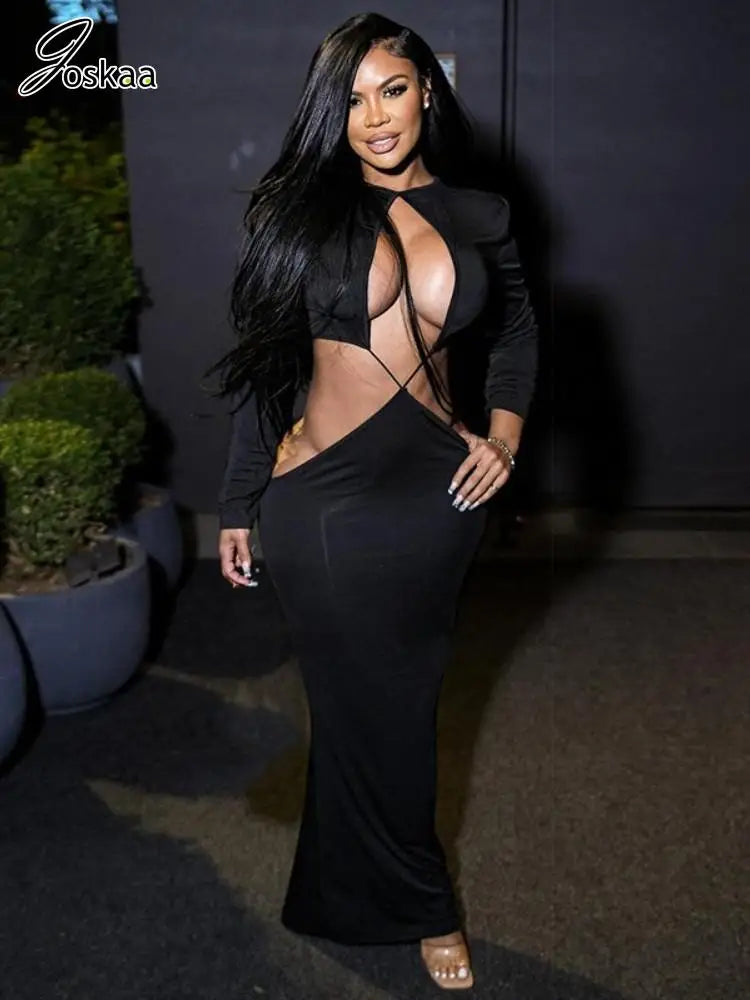 Wholesale Women's Cutout Long Sleeve Maxi Dress – Women's Fashion Wholesale – Front View