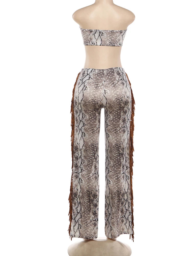 Joskaa Two Piece Set Print Beach Wrap - two piece set image 4