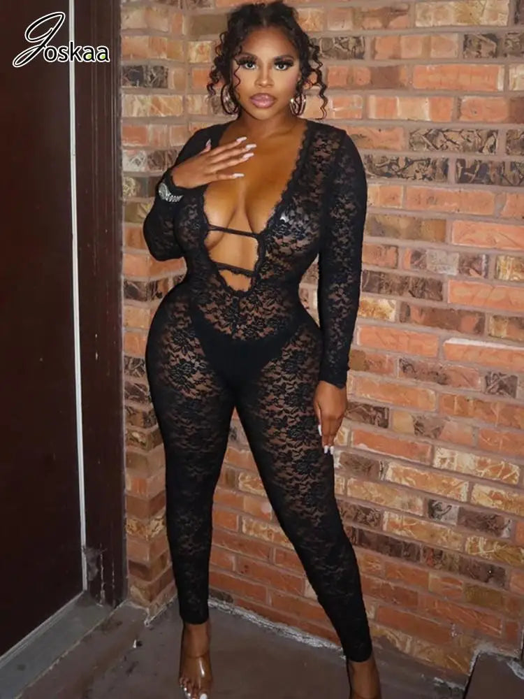 Wholesale Women's Lace Long Sleeve Bodycon Romper – Women's Fashion Wholesale – Front View