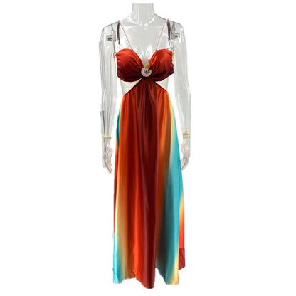 Joskaa Backless Maxi Dress Gradient Color A-line - maxi dress image 4