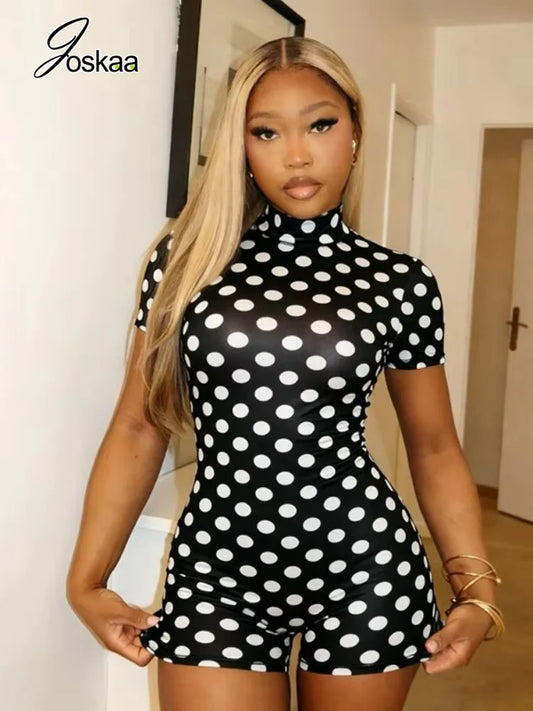 Women's Ruched Backless Bodycon Romper - Front View