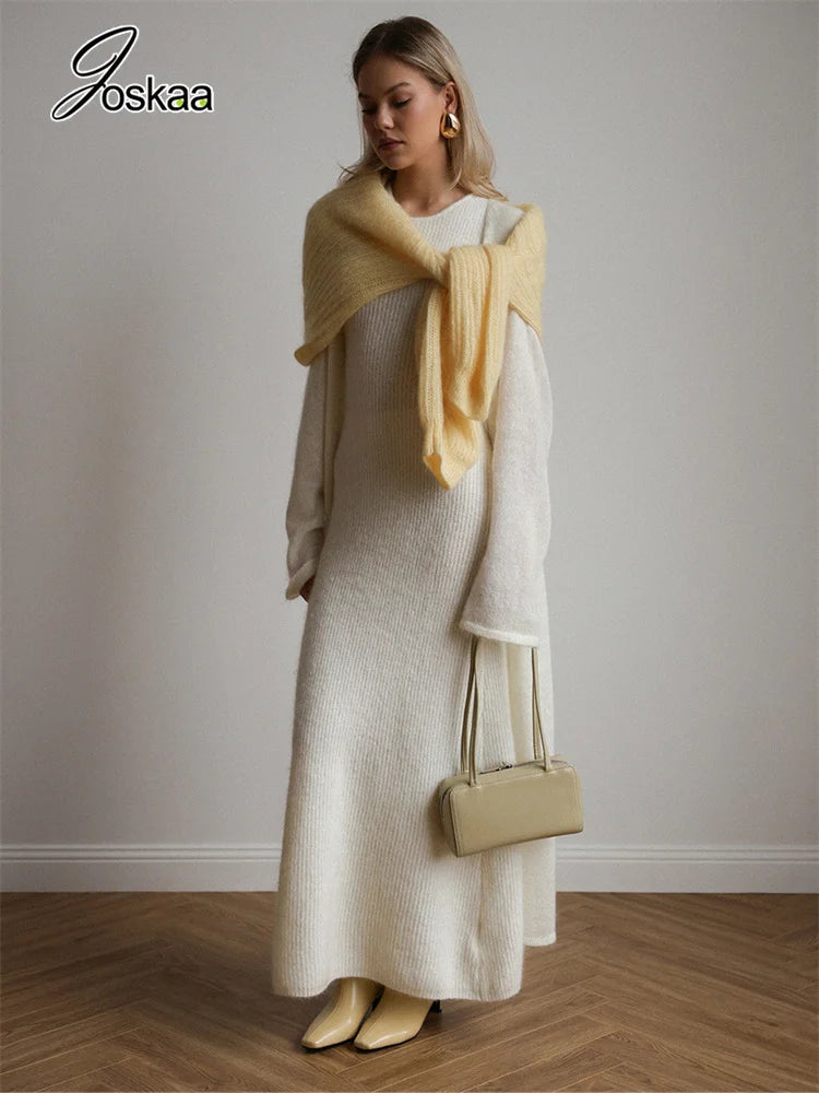 Wholesale Women's Knit Maxi Ribbed Two Piece Set White – Front View